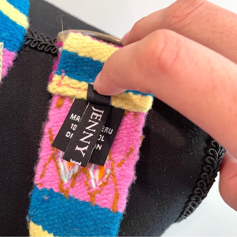 Madeline Parks Hand Embroidered Geometric Wool Belt - Picture 7 of 8